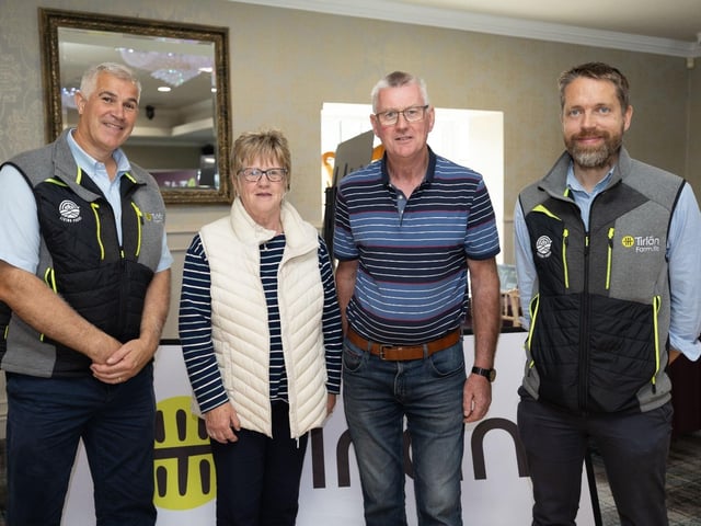 Pictured L-R at the Tirlán Retired Supplier Breakfast held at the Lakeside Manor Hotel, Virginia, Co. Cavan are Tirlán Regional Manager, Gordon Grey, Retired Suppliers Patrick and Mary Fee from Lisnaskea, Co. Fermanagh and Milk Supply Manager Neville Leary. Photo: Finbarr O’Rourke