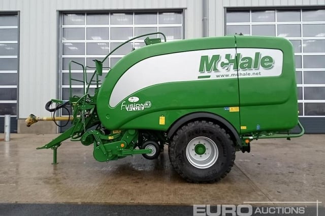 2021 McHale Fusion 3 Plus Round Baler, 650 Tyres, Selectable Knives, Cam Less Reel, 1000 Speed Gearbox, 9732 Bales (Controls in Office)