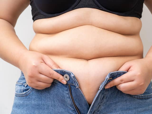 Overweight women wearing jeans