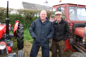 Lloyd Toal and Robb Spiers at the tractor run at Ardarragh. Pic: Billy Maxwell