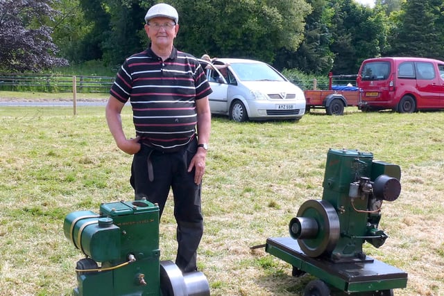 David McAllister, Portadown with his stationary engines at the Tullylagan Vintage Owners Association annual vintage rally. Picture: Alan Hall