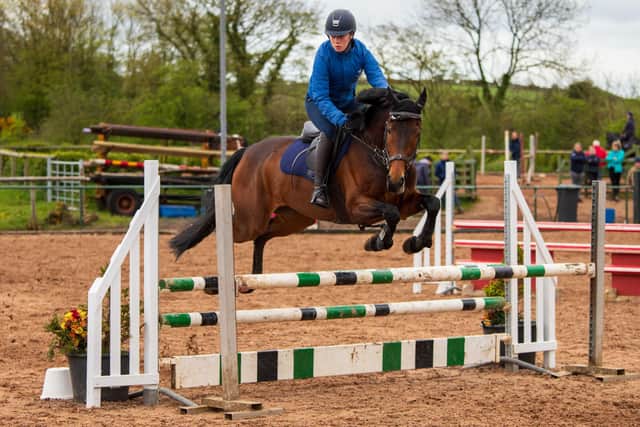 Riona Savage jumping Thronhill Jenny in Class 5 at Lusk's. (Pic: Martin O'Neill Photography)