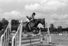 Pictured in July 1980 at the Killinchy Show is Anna Erskine on Windy on her way to a clear round. Picture: News Letter archives/Darryl Armitage