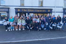 First pub of pub golf at the Five Corners as part of  Avondale YFC's exchange to Straid YFC. Picture: Straid YFC