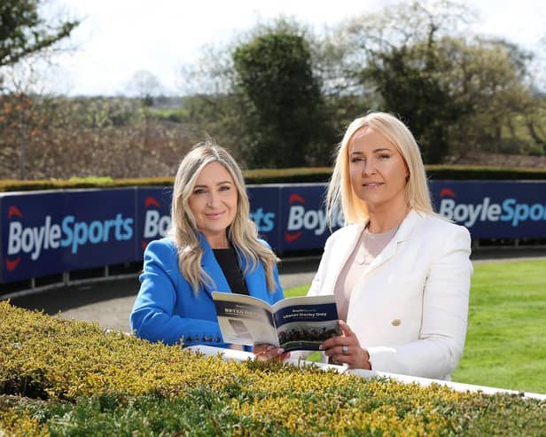 Pictured (left to right) launching the upcoming Summer Festival is Sharon McHugh, Head of PR & Sponsorship at BoyleSports and Emma Meehan, Chief Executive of Down Royal Racecourse. (Pic: Darren Kidd/Press Eye)