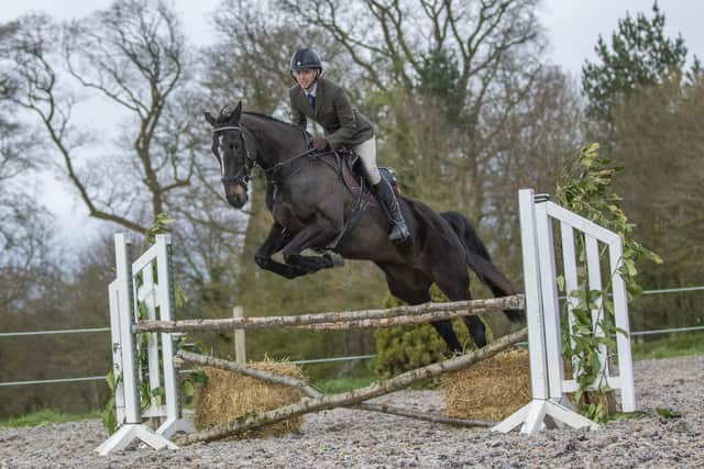 Geoffrey Ross Glass and Deano taking part in the Causeway and Glens Riding Club working hunter on Easter Monday