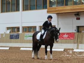 Katie Surgeoner and Prince winner of the schools walk trot. Image: Amy Scullion Photography