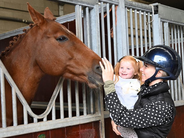Even the youngest family members at Enniskillen Open Day met the CAFRE horses.