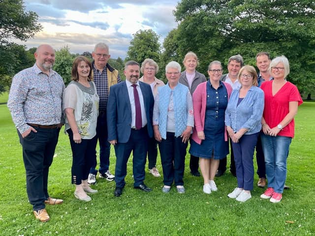 Chair Ivan Johnston with the newly elected Office bearers of the Farmers’ Choir Northern Ireland with Former Minister of Health for Northern Ireland, Robin Swann, their newly elected President. Pic: Farmers Choir