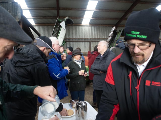 Enjoying a cup of coffee during the UGS farm visit