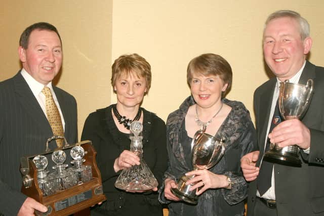 Pat and Kathleen Kelly pictured with Robert and Lorna Forde at the awards in Cookstown in March 2008. Picture: Farming Life archives/Kevin McAuley