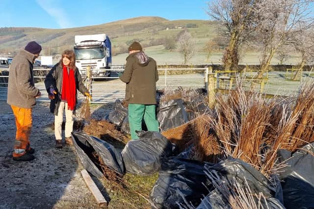 Hedgerow expert Jasper Prachek gives advice to Hope Valley farmer Denise Matthews as she prepares for planting on her farm. Picture: Submitted