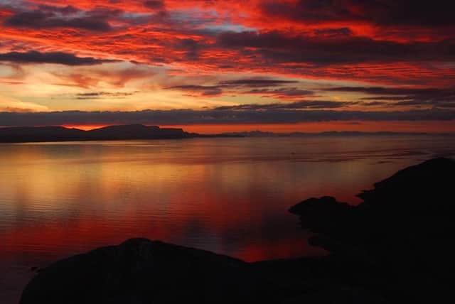 Sunset from Rona, looking to Skye.