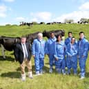 Pictured from left are Ian McCluggage, Head of Dairy at the Greenmount Campus of the College of Agriculture, Food and Rural Enterprise (CAFRE), and Mike Johnston, CEO of Dairy Council for NI, pictured with a group of overseas buyers from Taiwan, Kuwait and the United Arab Emirates at CAFRE.