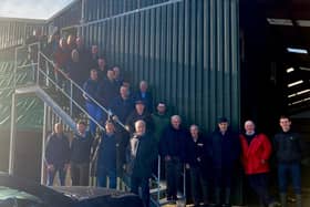 Members of the Ballyclare and Larne groups while at a recent farm tour of Roger and Hillary Bells Farm in Kells.