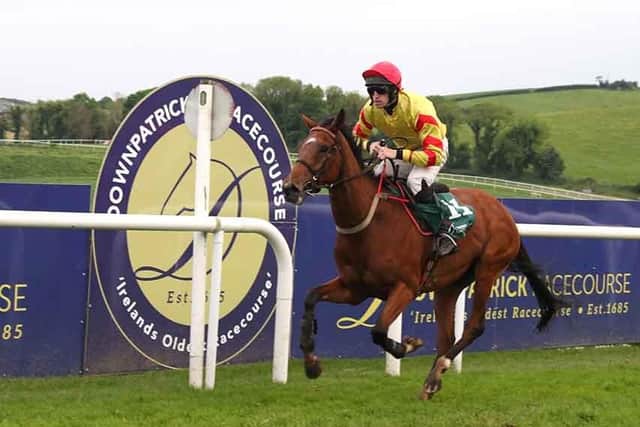 Pepperpots trained and ridden by Barry John Walsh springs a 100/1 shock in the concluding bumper. (Pic: Freelance)