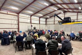 Members enjoying their hog roast hosted by county chair, Mark McCollum.