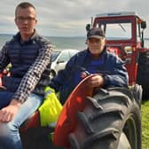 Peninsula Vintage Club recently held their annual road run from Kircubbin Sailing Club. Pictured at the road run are Niall Kelly from Rubane and his grandfather Kevin Bell from Kircubbin. Picture: Darryl Armitage