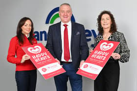 Cliodhna Burke, Senior Business Development Manager, Irish Heart Foundation; Trevor Lockhart MBE, Fane Valley, chief executive and Regina Cox, High Value Partnership Manager,Northern Ireland Chest Heart & Stroke. (Pic: Freelance)