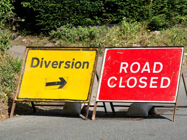 Road closed with diversion