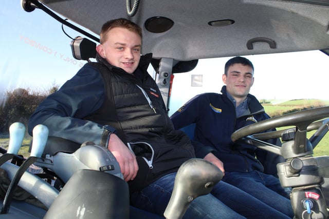 Alistair Walsh and Matthew Kettyles looking forward to the tractor run at Katesbridge.