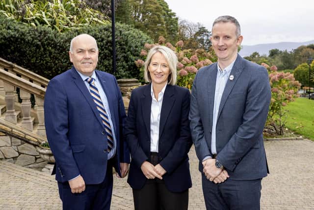 The Northern Ireland Grain Trade Association (NIGTA) is pleased to announce that Aileen Lawson has joined the organisation as its new Chief Executive Officer. L-R Clarence Calderwood NIGTA Vice President, Aileen Lawson NIGTA CEO and NIGTA President Aidan Fisher. Pic: Steven McAuley/McAuley Multimedia