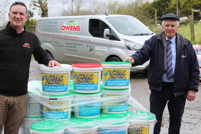 Richard Owens of Owens Farm Solutions with Brian Taylor from Lisburn-based Taylor Farm Supplies