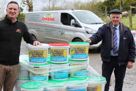 Richard Owens of Owens Farm Solutions with Brian Taylor from Lisburn-based Taylor Farm Supplies