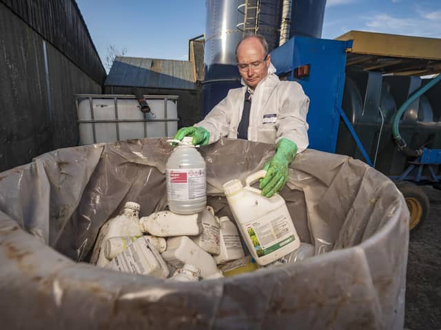 The scheme will be closing its applications shortly on Friday 16th February. This is the last chance to join this fantastic scheme which will collect unwanted or out-of-date Herbicides, Weed-Killer, Sheep Dip, Insecticide Sprays, Rodenticides, Fungicide Sprays, Veterinary medicines, and empty containers. Pic: Brian Morrison