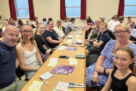 The Kenny and Gibson families getting ready for bingo which was organised by Kells and Connor YFC. Picture: Kells and Connor YFC