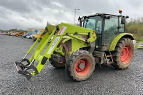 £27,400 for a Claas Axos 340 Tractor with FL100 loader. (Pic: Ballymena Livestock Market)