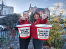 Action Cancer Supporters, Noeleen Curry and Louise Reid, launch “The Great Big Bucket Collection”.
