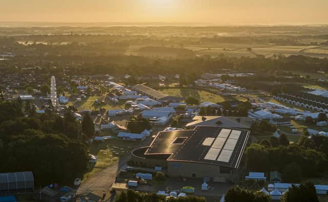 The Great Yorkshire Show site pictured at sunrise