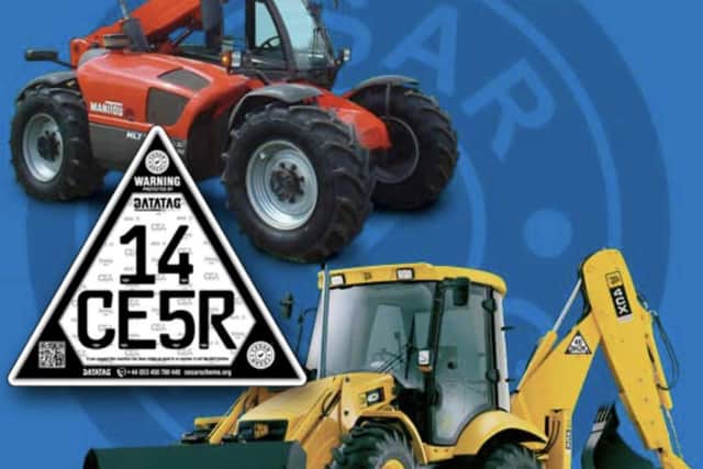 CESAR is the official construction and agricultural equipment security and registration scheme. Image: Facebook/Police Newry, Mourne & Down