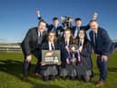2022 ABP Angus Youth Challenge Winners, Newtownhamilton High School and Cookstown High School with George Mullan, Managing Director of ABP in Northern Ireland and Charles Smith General Manager, Certified Irish Angus Producer Group. (Pic: MCAULEY_MULTIMEDIA)