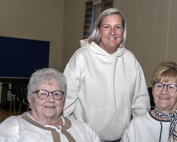 Pictured at the book launch are Doreen Patton, Lynsey Mooney and Roberta Morrison.