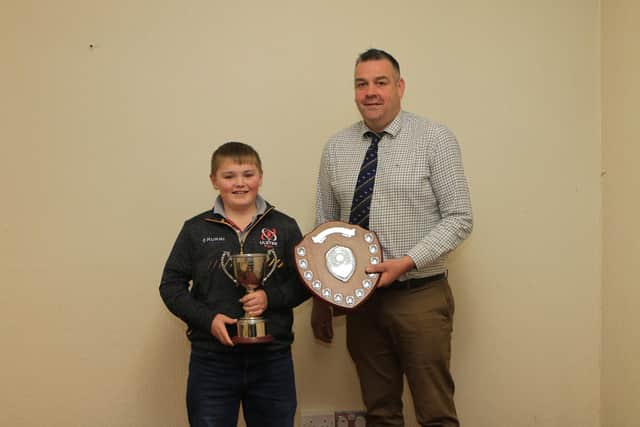 Young Stockperson of the Year Shield and Thelma Gorman Cup Awarded to Jamie Dodd, Craigy Herd by Chairman Keith Nelson.