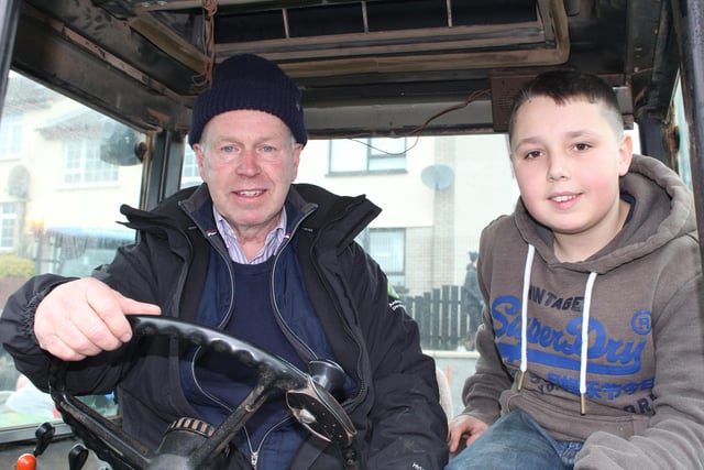 Norman Reid and Oliver Ward looking forward to the tractor run last Saturday at Loughbrickland