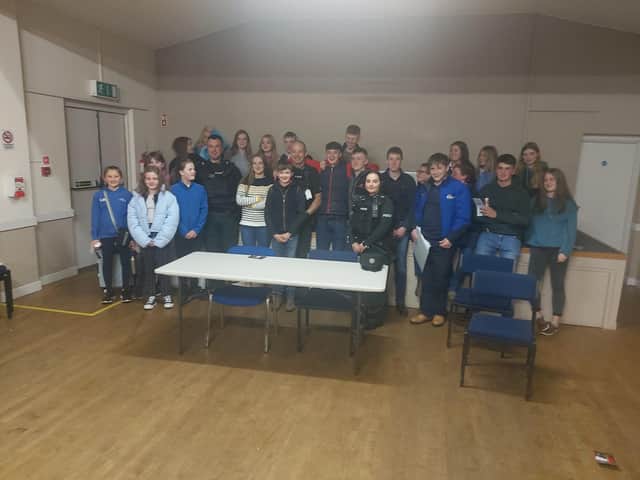 Members of Ballymiscaw YFC meet with the PSNI