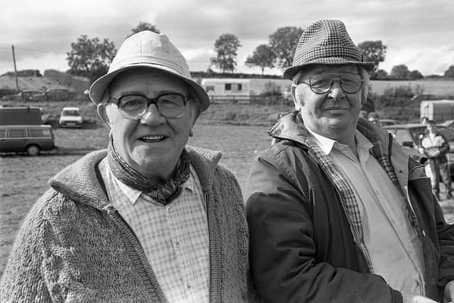 Pictured in September 1992 at the Ahoghill Horse Fair are brothers Thomas, left, and Bobby Hamill from Ahoghill. The premier championship award at the fair was awarded to Robert Campbell of Ballymena for his Clydesdale mare with foal. Picture: News Letter archives/Darryl Armitage