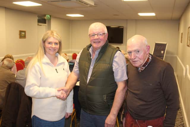 Attending the Newry Agricultural Show AGM for 2024: Rachael Greer, Event Co-ordinator; Brian Lockhart, Chairman and Tommy Collins, President. Pic: Richard Halleron