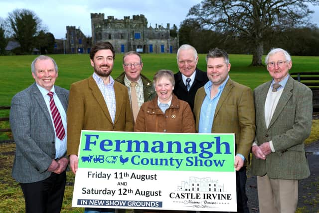 Looking forward to the 2023 Fermanagh County Show at Castle Irvine Estate on Friday and Saturday, 11 and 12 August are (from left); Albert Knox, Director, Fermanagh Farming Society; Tyrone Langham, Castle Irvine Estate; Adrian Irvine, Director, Fermanagh Farming Society; Ann Orr, Chairman of Fermanagh Farming Society; Harry Boles, Vice-Chairman, Fermanagh Farming Society; Kyle Porter, Castle Irvine Estate and Stuart Johnston, Life Member, Fermanagh Farming Society.