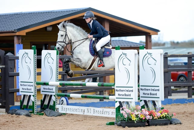 Sophie Sloan riding Irish Lassie, clear in the 148 90cm. (Pic supplied by Tori OC Photography)