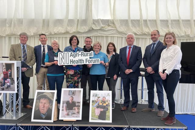 Head of BHF NI Fearghal McKinney, third from right, pictured at the Balmoral Show with panelists from the BI Agri-Rural Health Forum event.
