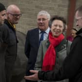 Princess Anne chats with employees during a visit to Agri Fleming on Thursday morning. (Pic: Freelance)