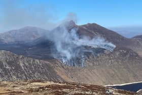 North Tor ablaze as dry conditions and warm weather heighten the risk of landscape fires across Northern Ireland.