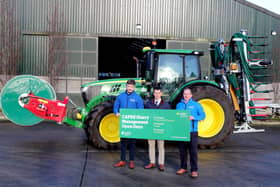 Register now to attend the upcoming CAFRE Slurry Management Open Days: www.cafre.ac.uk/slurry-management. Pictured: Joe Casey (CAFRE Agriculture Technologist), Mark Scott (Head of Sustainable Land Management Branch) and Andrew Thompson (CAFRE Agriculture Technologist),