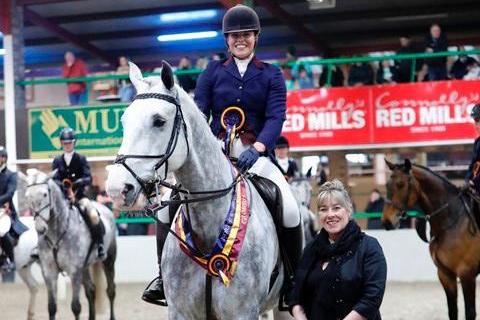 Kathryn Knox from Broughshane on Springvale O’Grady taking the Northern Ireland Festival 80 cms Working Hunter Championship at Cavan. (Pic: JumpinAction)