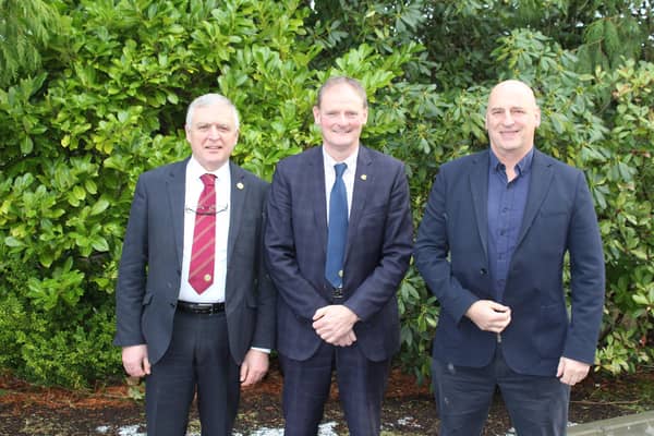 The UFU presidential team of William Irvine, David Brown and John McLenaghan.