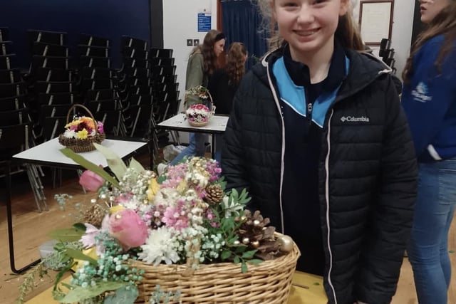 Samantha Dunlop who took part in the Kells and Connor YFC Antrim floral art heats. Picture: Submitted
